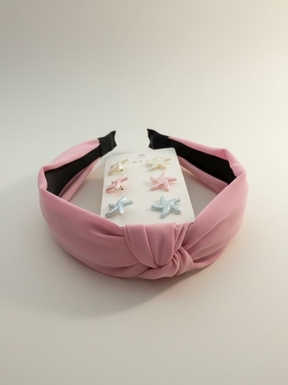 Pink Headband & Starfish Earrings Set – Cute Aesthetic Hair Accessory Gift, Summ